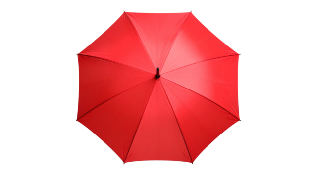 top view of red umbrella isolated on transparent background - Powered by Adobe