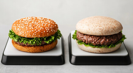 Stunning Comparison of Traditional and Alternative Junk Food Burgers on Display