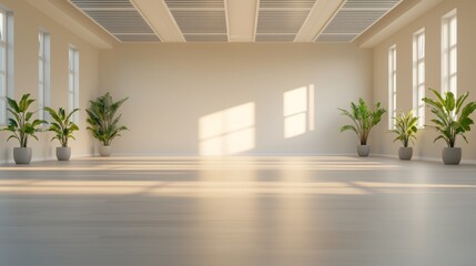 Spacious Eco-Friendly Gym Design Featuring Solar Panel Illumination and Indoor Plants