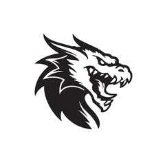 A fierce lion head tattoo design, ideal for a wild animal mascot or tribal illustration, features a powerful silhouette and artistic detailing