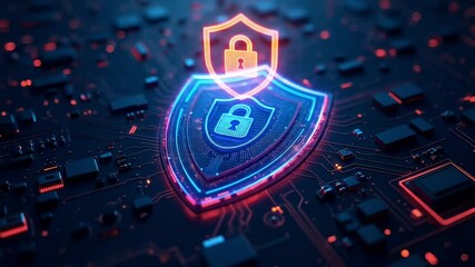 Cybersecurity Shield Animation for Hacking Alerts, Data Breach Awareness, Encryption Promos, Secure Login Screens & Tech Security Reels - Powered by Adobe