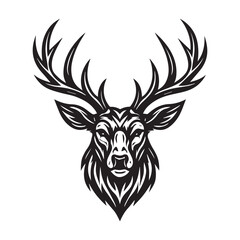 Powerful Tribal Deer Head Vector 