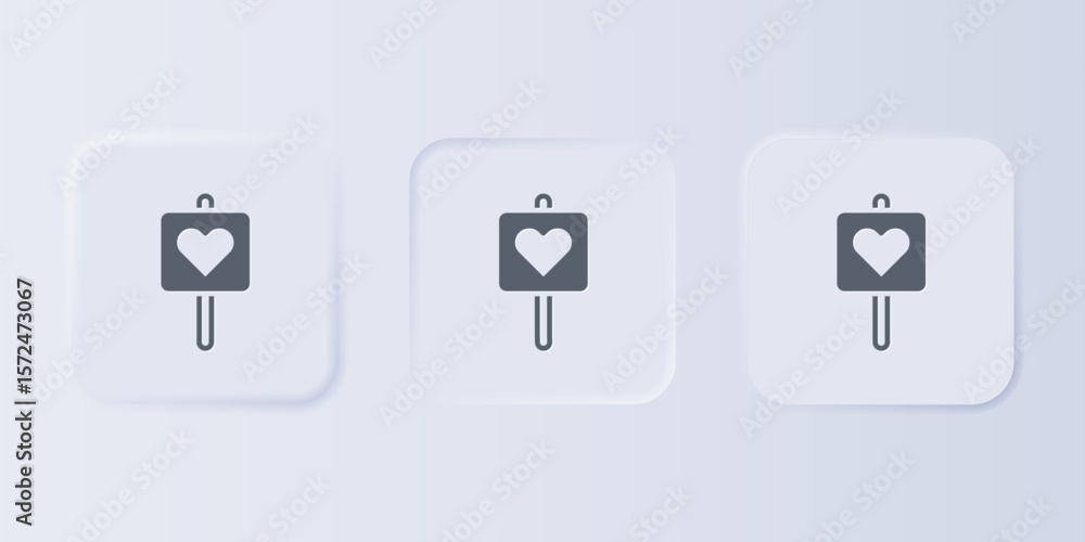 Poster grey map pointer with heart icon isolated on grey background. valentines day. love location. romanti
