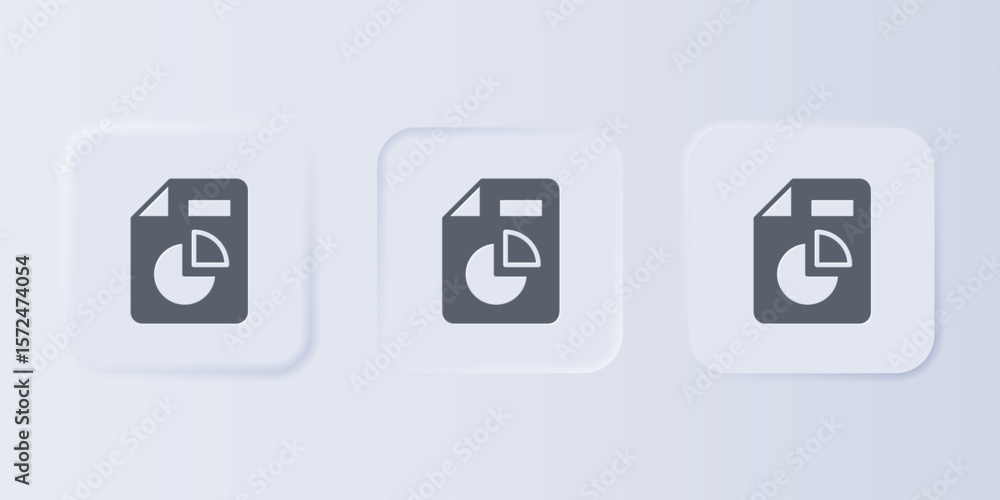 Poster grey document with graph chart icon isolated on grey background. report text file icon. accounting s