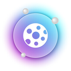 White Full moon icon isolated on white background. Cloudy night sign. Sleep dreams symbol. Night or bed time sign. Blue and purple gradient circle background. Vector