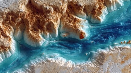 Europa Surface Texture: Blue Ice Fissures and Orange Terrain