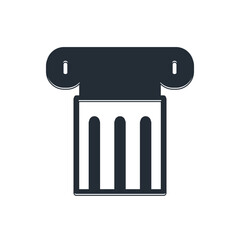 Black Ancient column icon isolated on white background. Vector