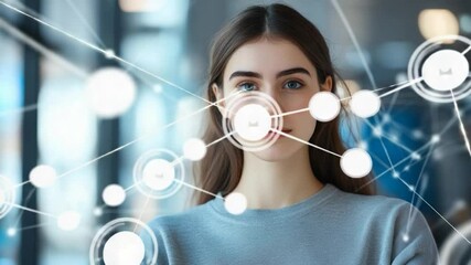 Technology face scan digital identity connection for authentication security - Powered by Adobe