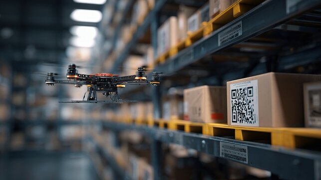 Autonomous Drone Scanning QR Codes on Packages in Warehouse Setting