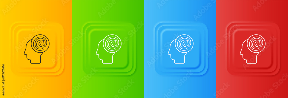 Poster white mail and e-mail icon isolated on colorful background. envelope symbol e-mail. email message si