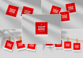 Polaroid Collage Mockup