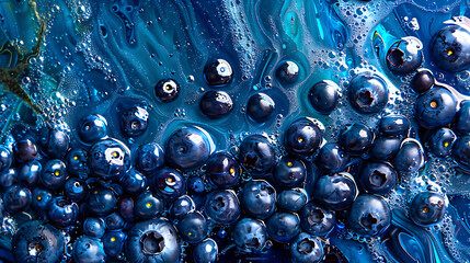blueberries in blue soap solution, liquid soap commercials, care products