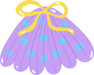 Adorable Hand Drawn Seashell with Cute Bow Clipart for Summer Design
