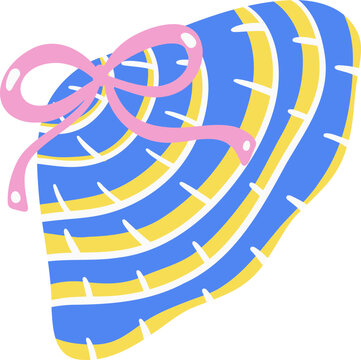 Adorable Hand Drawn Seashell with Cute Bow Clipart for Summer Design