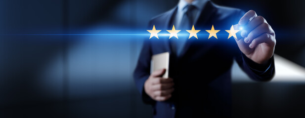Customer Satisfaction and Quality Rating with Five-Star Service and Business Excellence.