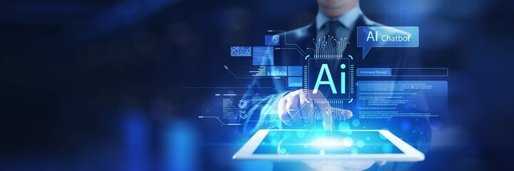 AI Chatbot and Advanced Machine Learning Technology Concept.