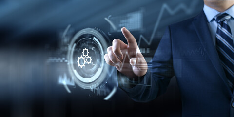 Business Process Automation and Workflow Optimization Concept with Digital Interface.
