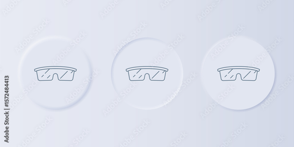 Poster grey laboratory glasses icon isolated on grey background. set icons in square buttons. vector