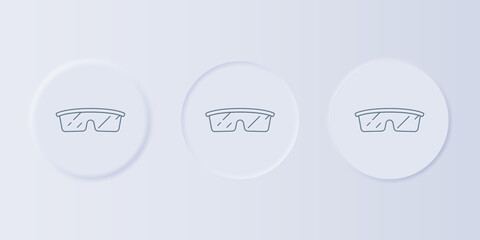 Grey Laboratory glasses icon isolated on grey background. Set icons in square buttons. Vector
