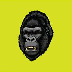 Gorilla Head Vector portrait