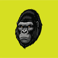 Gorilla Head Vector portrait