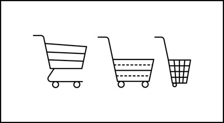 Shopping cart icon line editable stroke. Isolated on white background