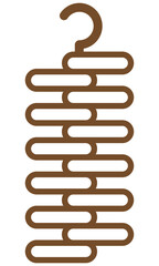 Laser cut tie holder template with angular geometric shape and notched tiers