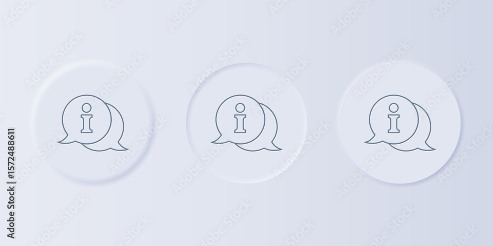 Aufkleber grey information icon isolated on grey background. set icons in square buttons. vector