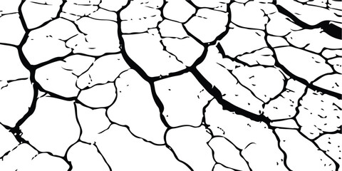 Cracked Surface Textures with Detailed Earthquake Damage Effects in Black, White, and Grey, Designed for Realistic Representation of Post-Earthquake Destruction to Various Surfaces
