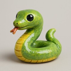 Naklejka premium Cute ceramic snake figurine