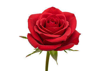 Naklejka premium A Single Crimson Rose Elegance and Purity in Floral Detail