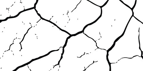 Cracked and Broken Earthquake Surface Vector Overlays with Distressed Wall, Floor, and Ground Textures in Black, White, and Grey, Representing the Aftermath of Earthquake Damage.
