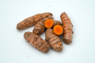 Turmeric Picture, Slice Of Turmeric on Isolated Background