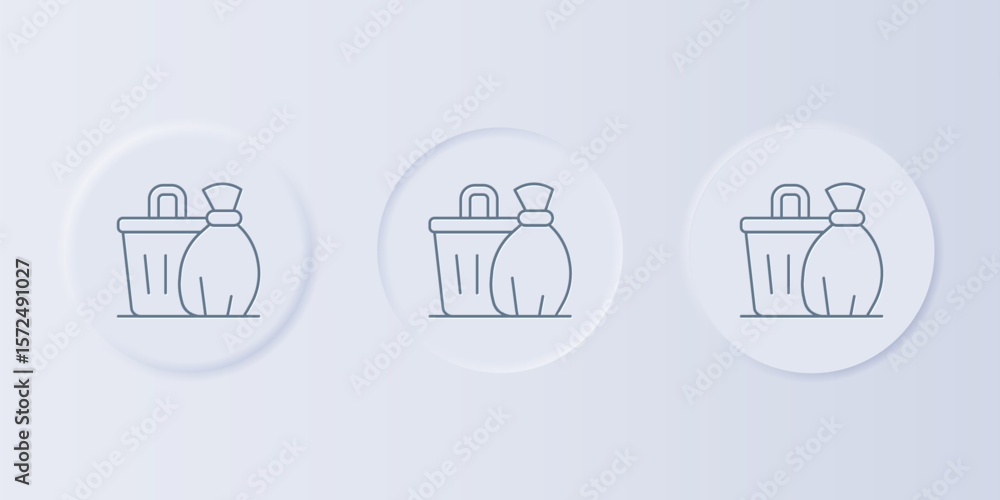 Poster grey trash can icon isolated on grey background. garbage bin sign. recycle basket icon. office trash