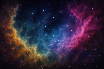 Obraz premium Vibrant cosmic nebula with stars.