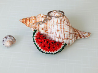 Fruit key chain and sea mollusks