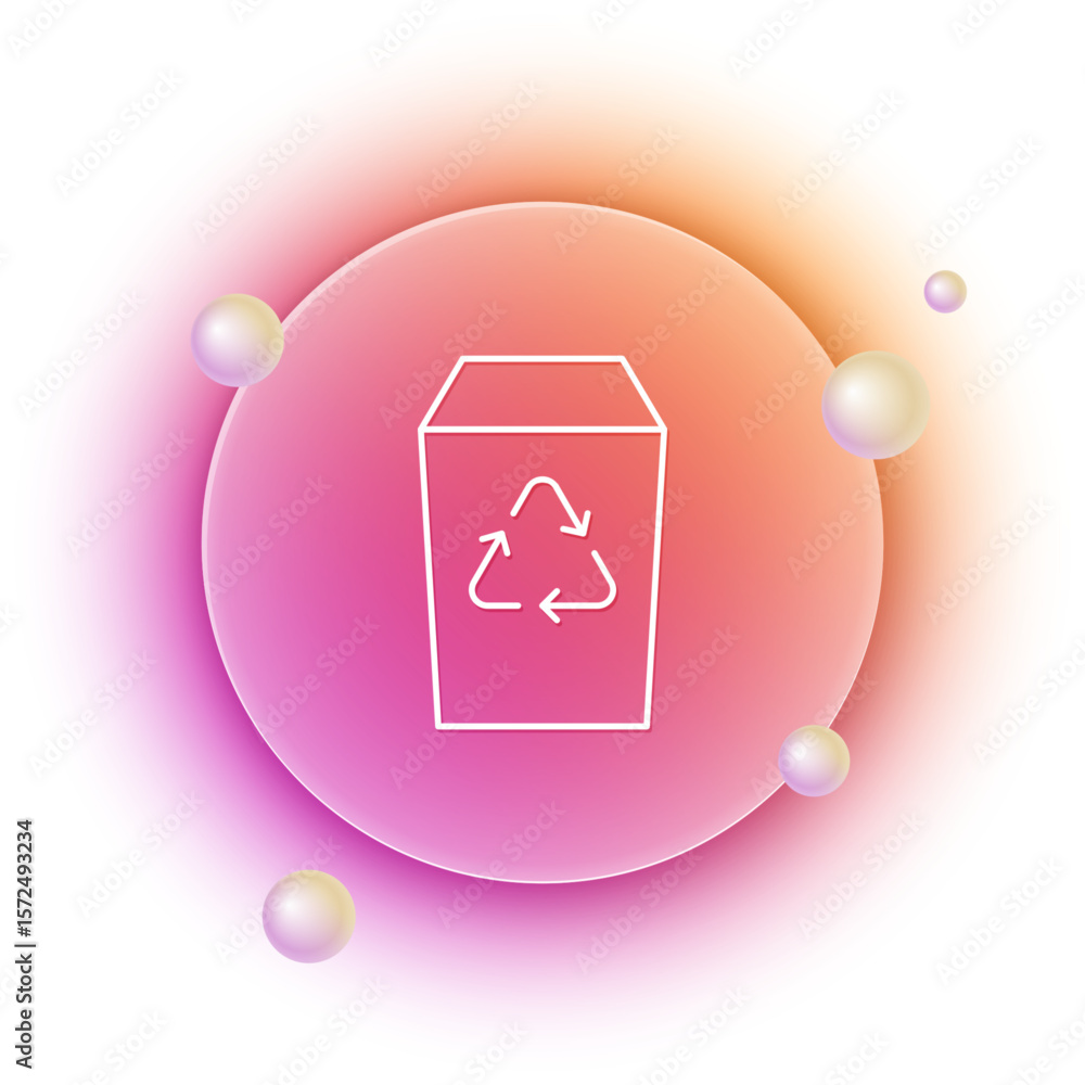 Poster white recycle bin with recycle symbol icon isolated on white background. trash can icon. garbage bin