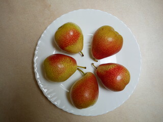 pears on a plate