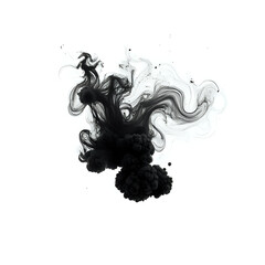 Fototapeta premium Abstract black ink cloud explosion design on white background wallpaper art