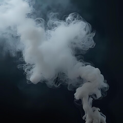 Abstract smoke background white steam vapor cloud effect on dark backdrop design