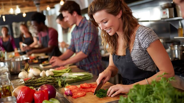 Cooking class People cooking.
