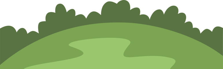 Obraz premium Grass landscape. Green landscape with hill and bushes