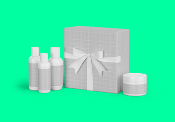 set of medicine bottles