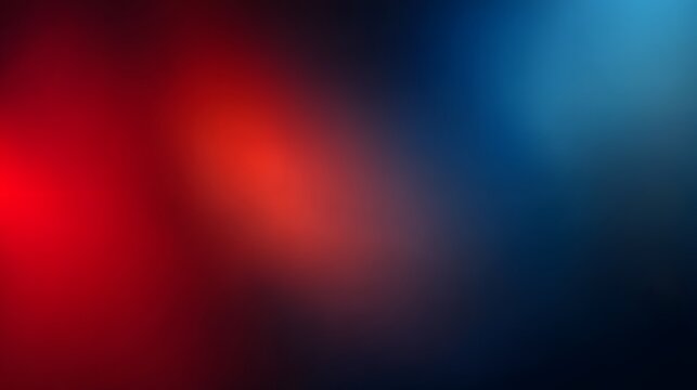 A red and blue gradient background. 