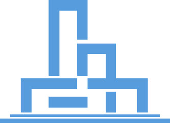 big  building vector monogram logo template