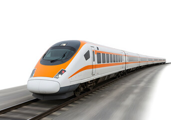Fototapeta premium Modern HighSpeed Train on Tracks
