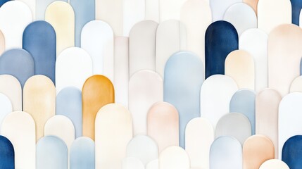 Obraz premium Abstract Archway of Colors: A collection of colorful, abstract archways that create a feeling of harmony and visual interest. It brings out a serene ambiance and minimalist design.
