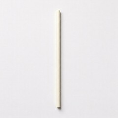 White paper drinking straw on white background.
