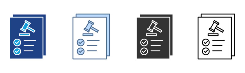 Policy Icon Set Multiple Style Collection