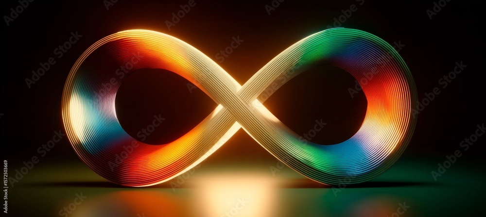 Poster contemporary vibrant colored seamless gradient artwork with dynamic visualization and reflection